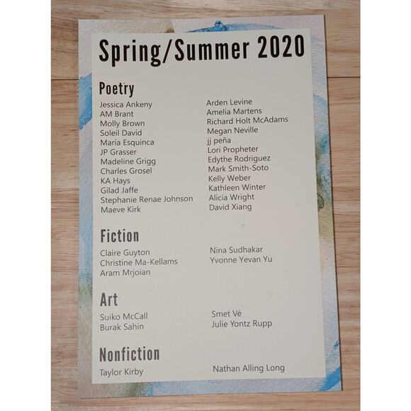 Cream City Review Literary Magazine UW-Milwaukee Spring/Summer 2020 Vol 44 No 1 - Picture 2 of 6